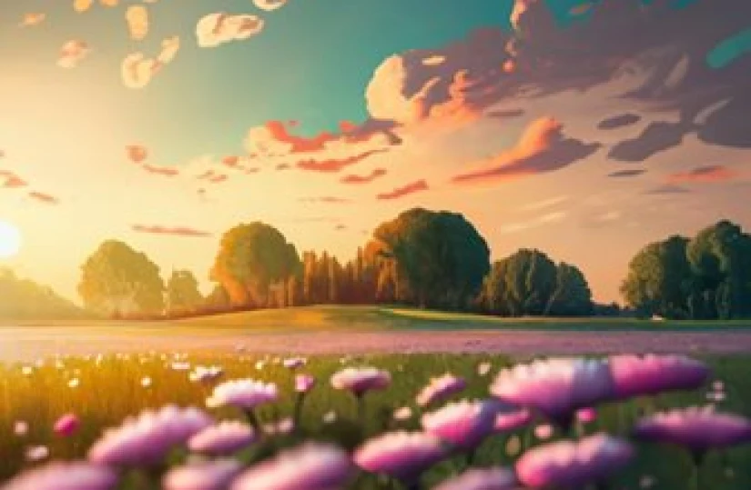 В лугах задумчивых с цветами...