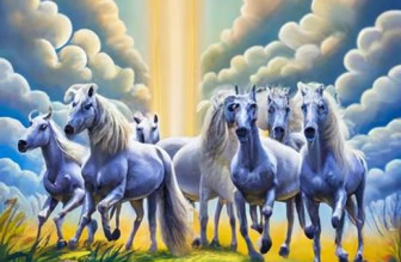 На лугу серебряные кони...