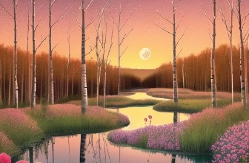 За окошком луга и поляны...