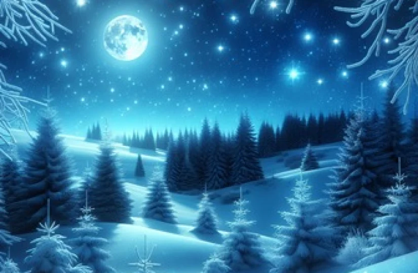 Серебром сияют ёлки...